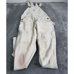 Vintage 70s Roundhouse Overalls Men's Size 30x30 White Made In USA